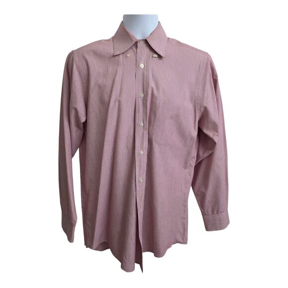 harve benard Other - Harvey Bernard Bernard Holtzman Men 15 32/33 Red Pinstripe Long sleeve Button Up